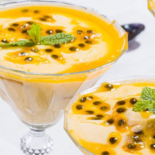 Pavê de maracujá com rosquinha de leite, simples e surpreendente